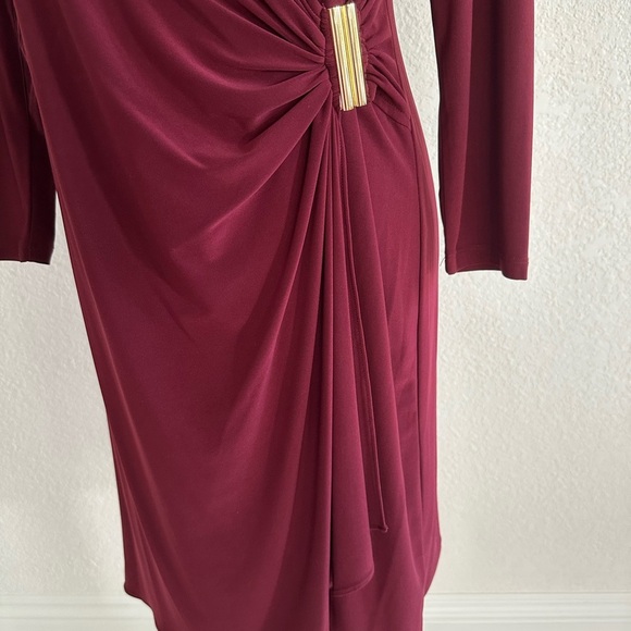 Calvin Klein Burgundy Long Sleeve Dress - Picture 5 of 7